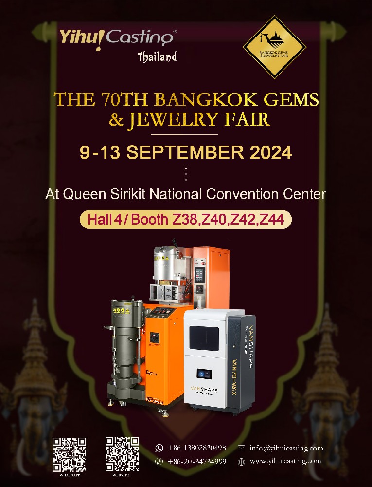 Visit Yihui Casting at Thailand Bangkok Gems & Jewelry Fair – Booths Z38, Z40, Z42, Z44 | September 9-13, 2024